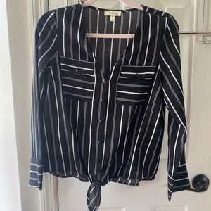 Black and white blouse size medium